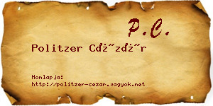 Politzer Cézár névjegykártya